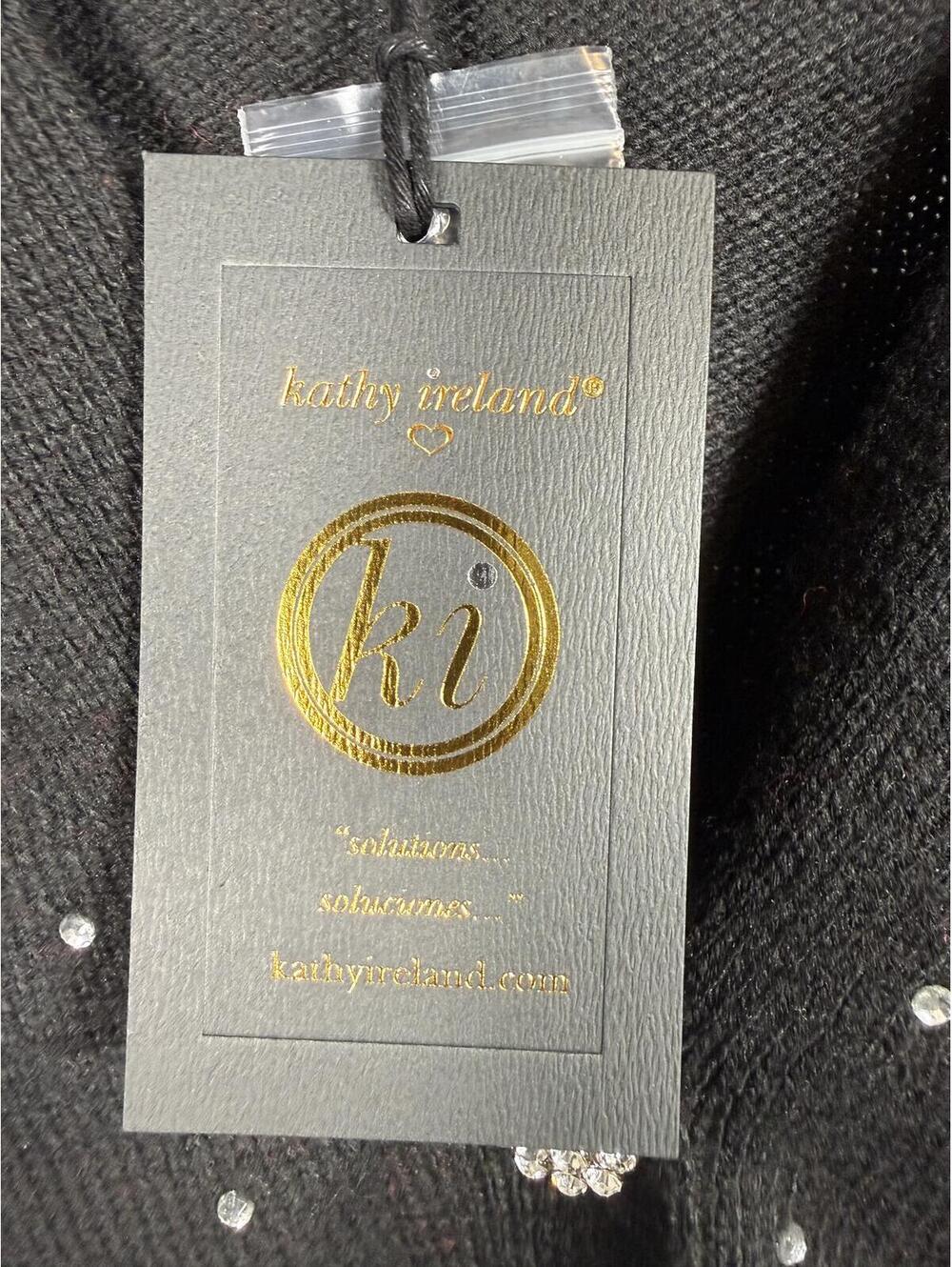 NWT Kathy Ireland Holiday Jewel Cardigan & Cami Set Black Large - Picture 7 of 9